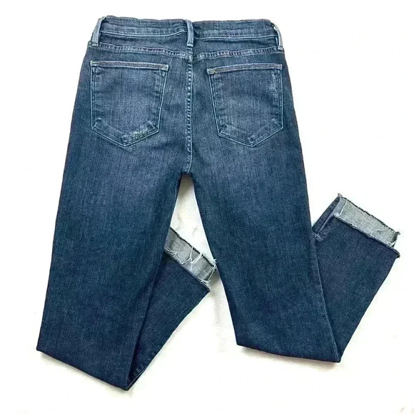 Frame Le High Straight High Waisted Distress Stretch Crop Ankle Jean Size 27 - Picture 2 of 14